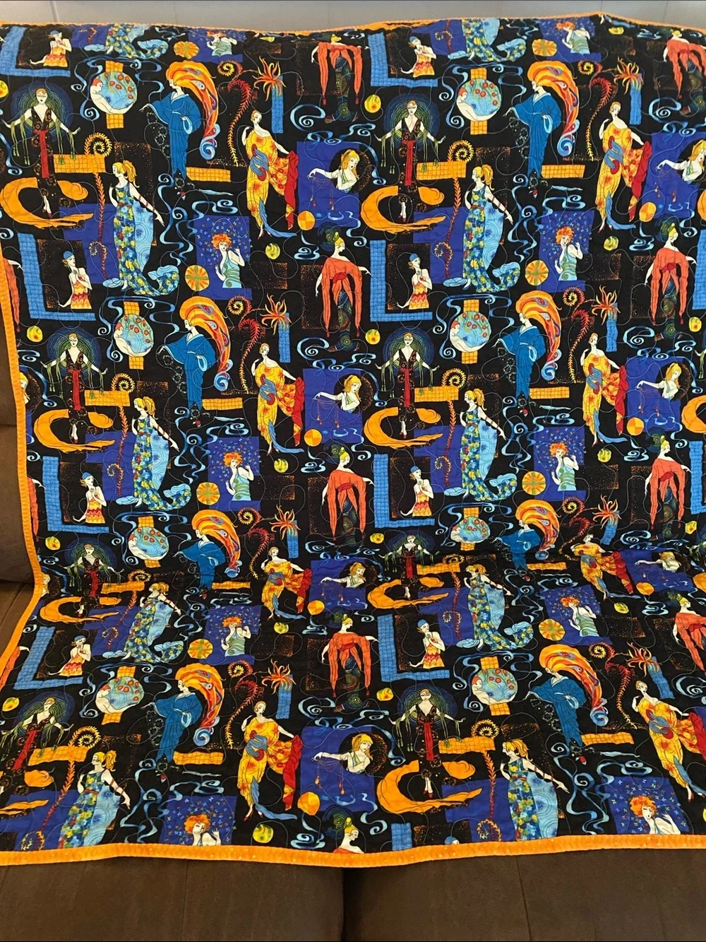 Quilt Throw Moon Goddess Celestial 40”x47”